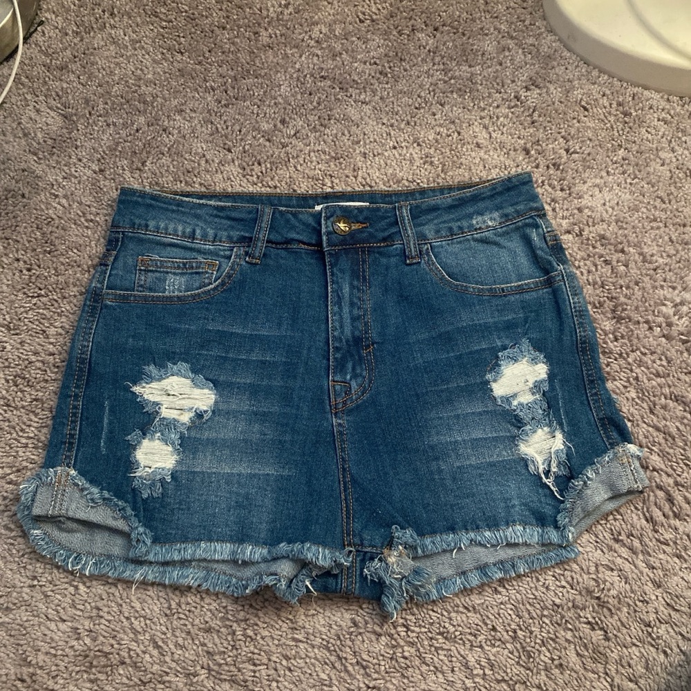 Others Follow Blue Denim Shorts